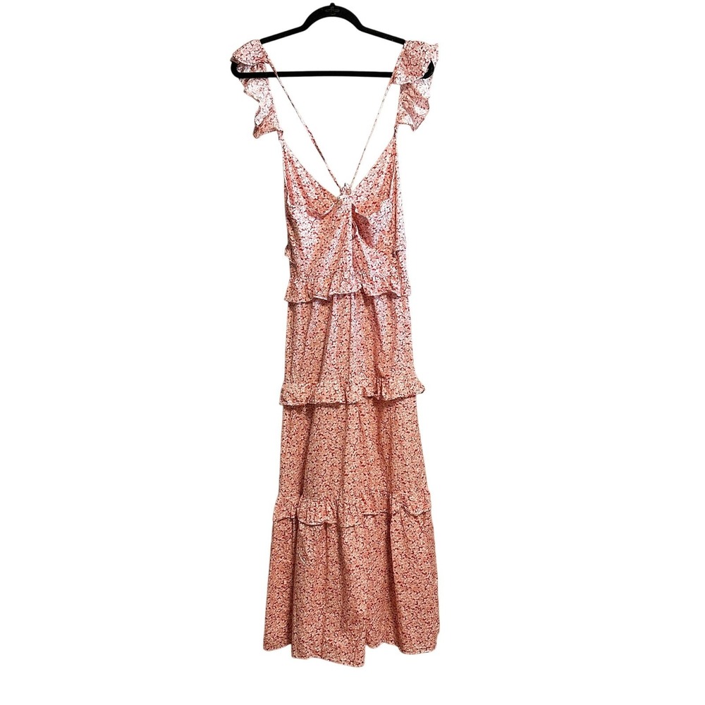 Petal & Pup Blush Pink Floral Ruffle Midi Dress - Picture 3 of 11